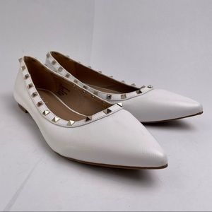 Esprit white studded Philomena flats with pointed toe